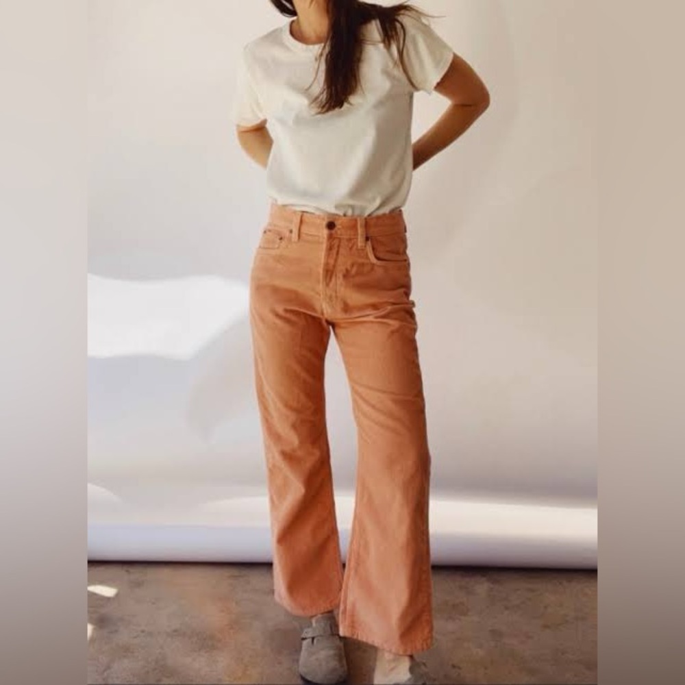 Hey Gang The Corduroy Flare Pants Size 26 Peach Coral